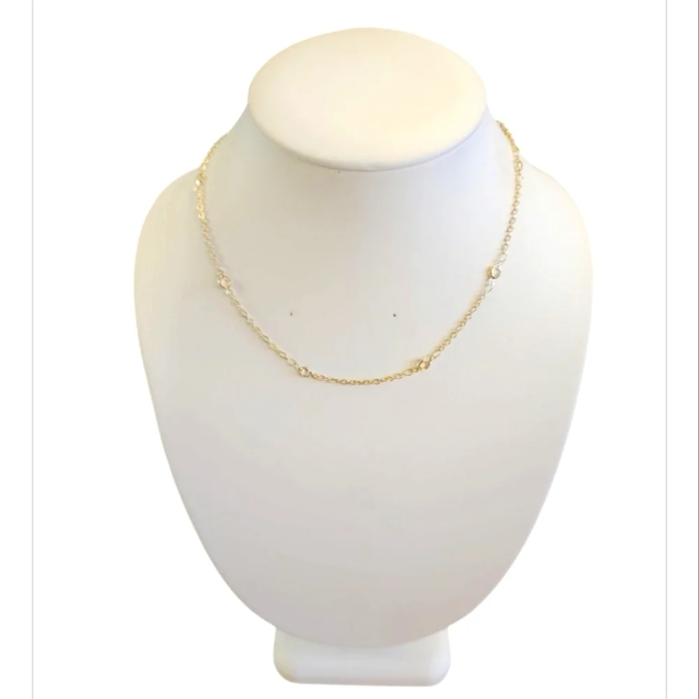 Elegant & Charming Rhinestone Pendant Gold Plated Necklace.